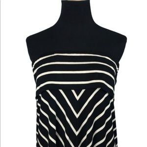 Calvin Klein Womens Striped Black‎ Beige Tube Small